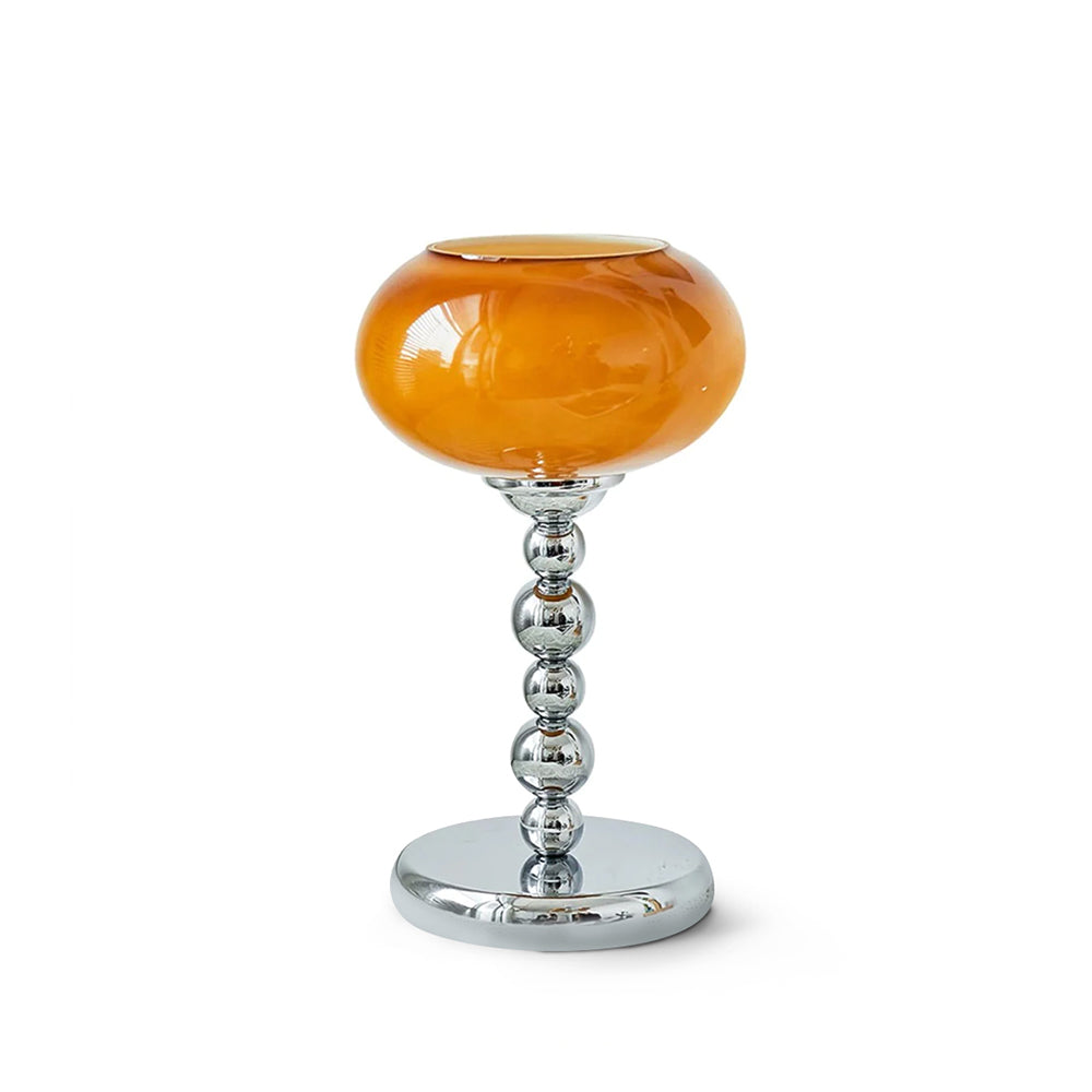 OrbitLume™ Tischlampe – Retro Space-Age Designlampe aus Glas & Chrom