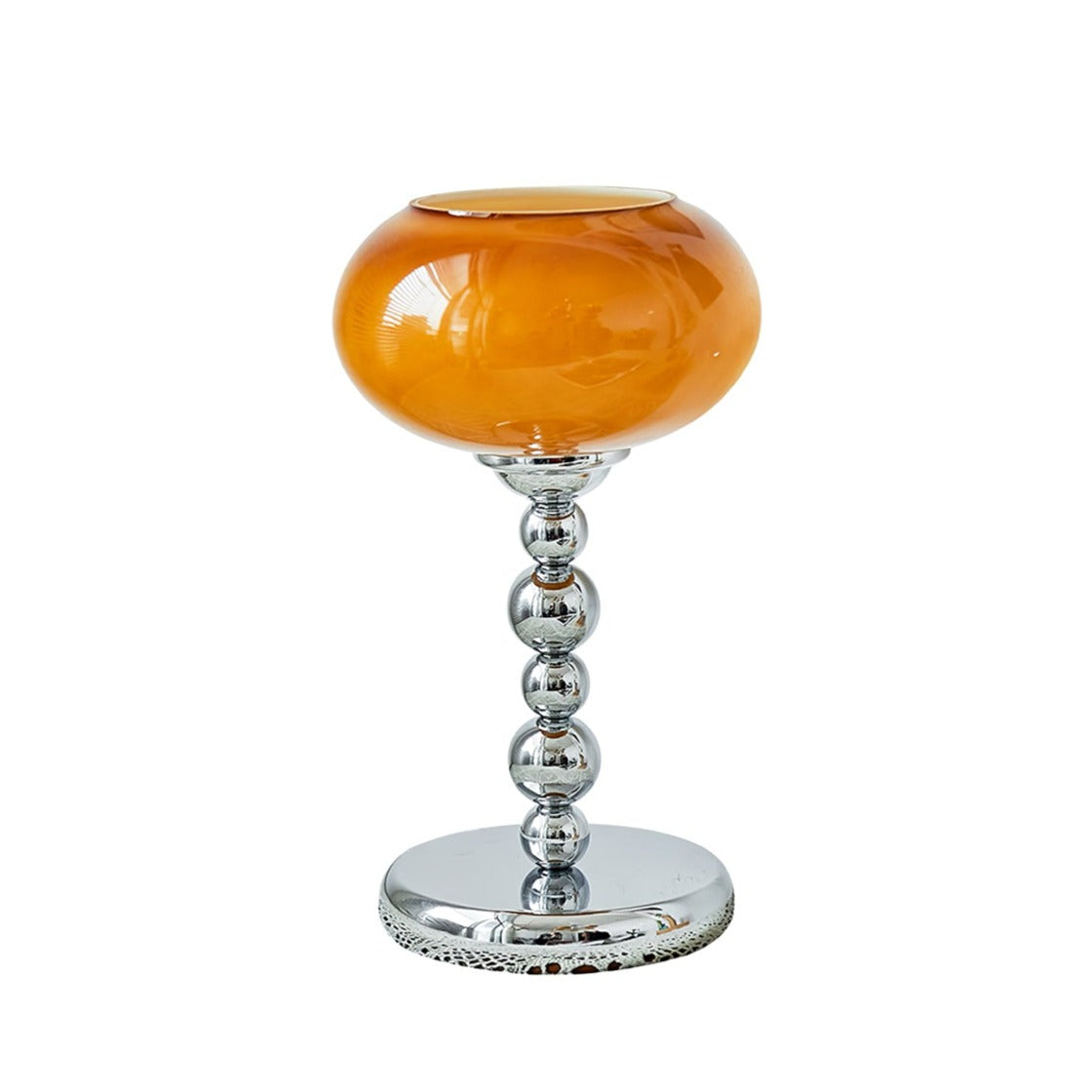 OrbitLume™ Tischlampe – Retro Space-Age Designlampe aus Glas & Chrom