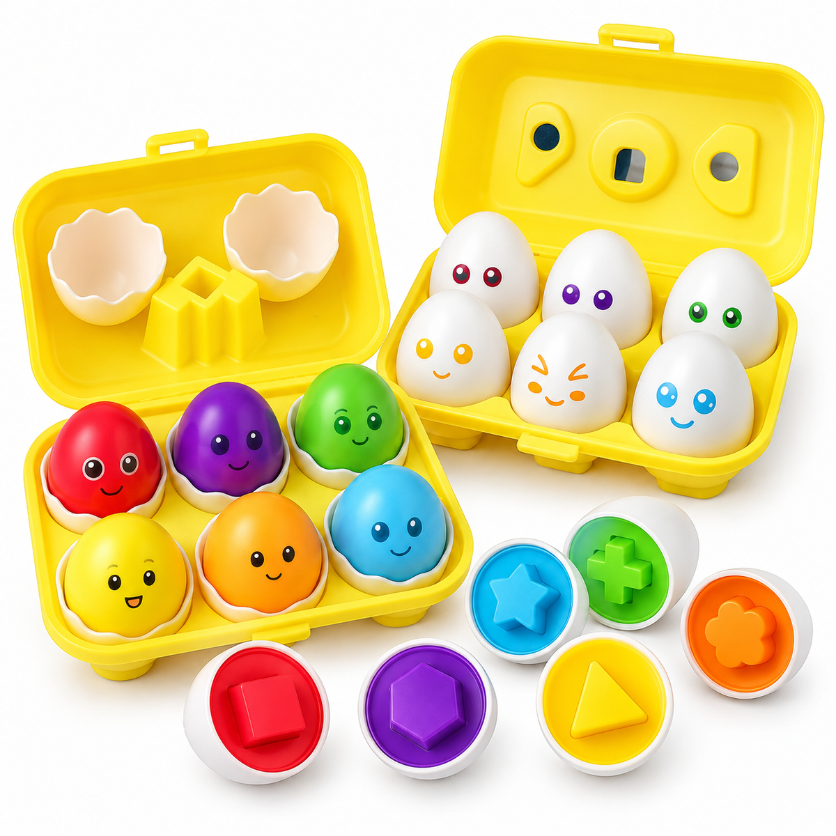 ColorNest™ Montessori Farb- & Form Lernspiel – Sortier-Eier für Kleinkinder