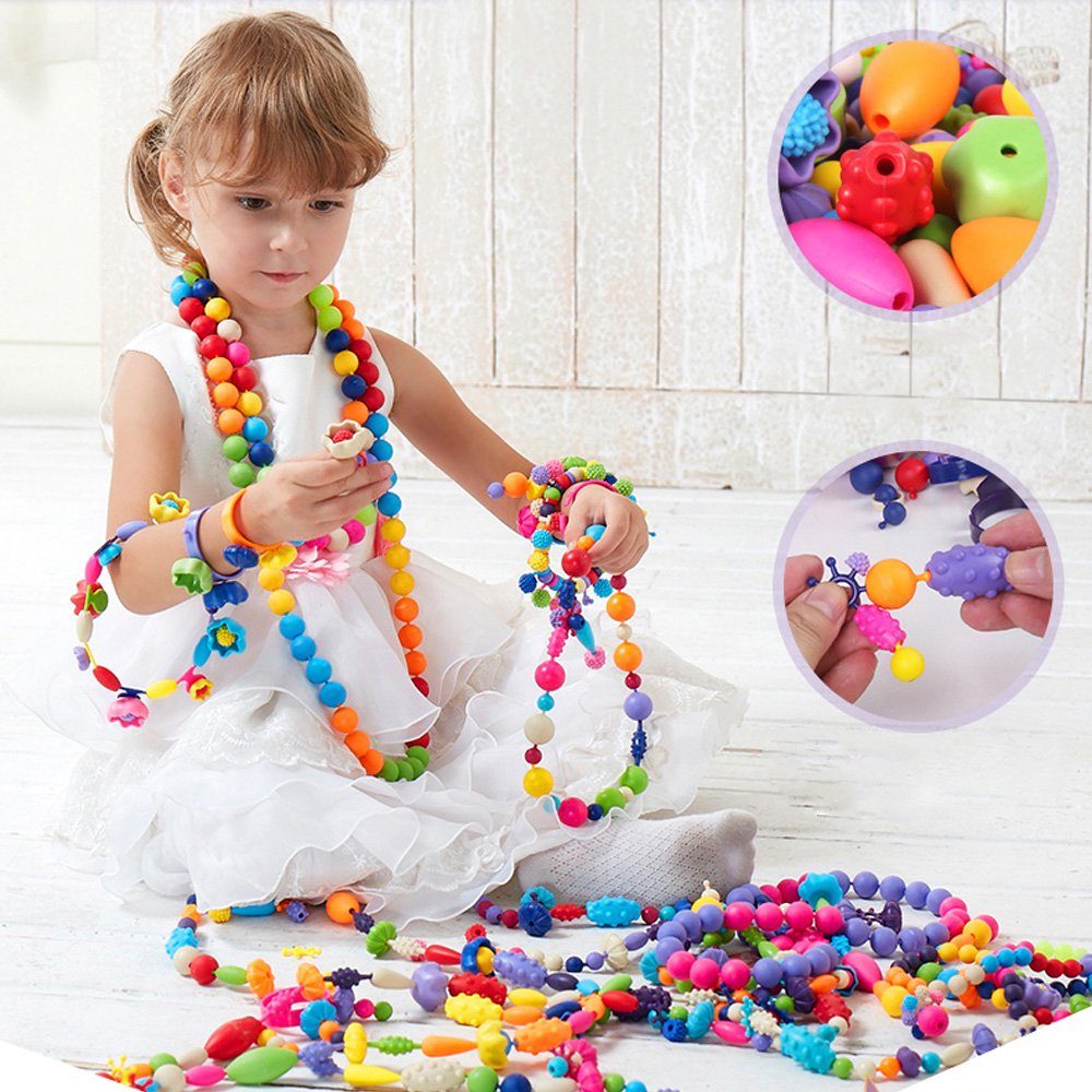 ColorfulBead Haven™ Schmuck-Bastelset für Kinder – 500+ Perlen, Armband- & Halsketten-Set