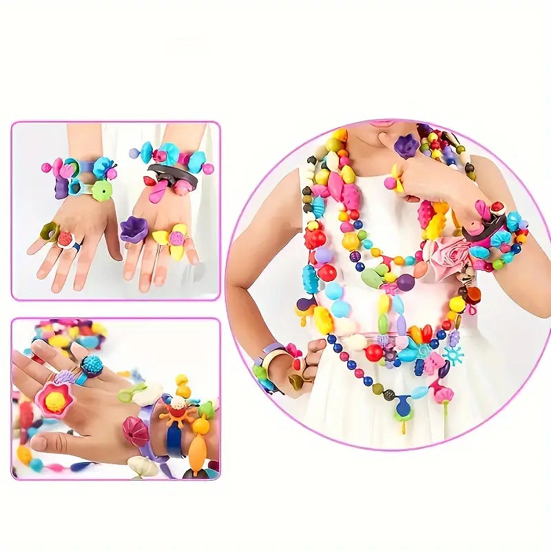 ColorfulBead Haven™ Schmuck-Bastelset für Kinder – 500+ Perlen, Armband- & Halsketten-Set