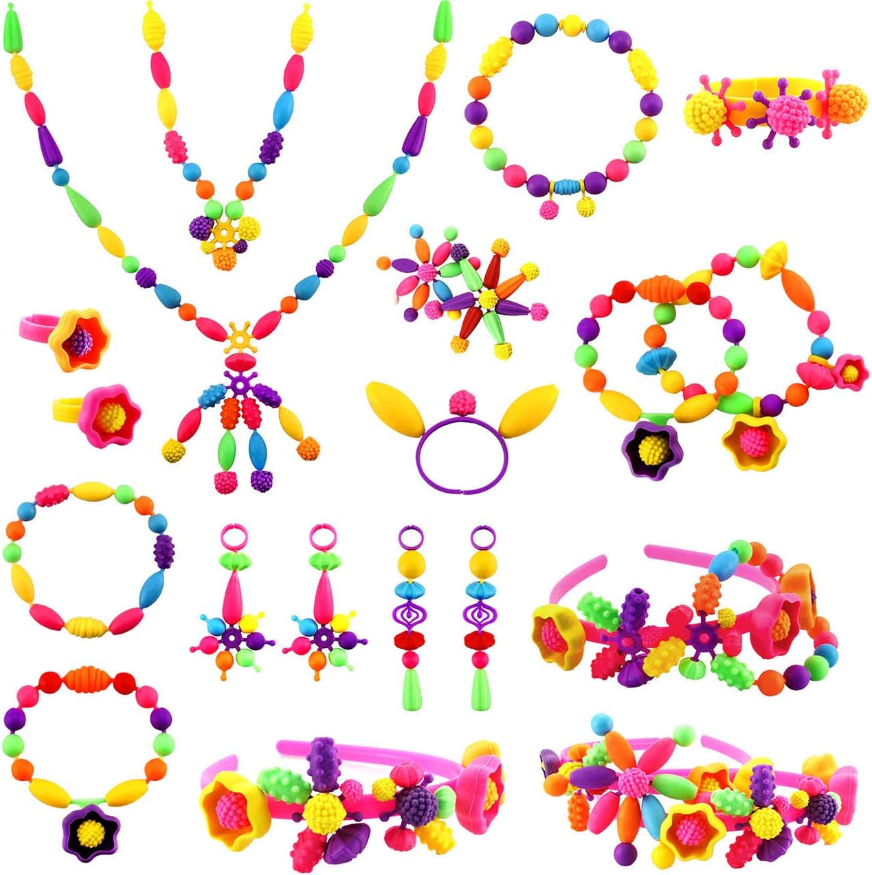 ColorfulBead Haven™ Schmuck-Bastelset für Kinder – 500+ Perlen, Armband- & Halsketten-Set