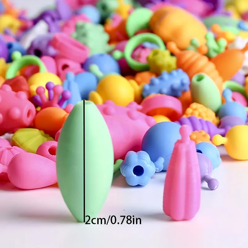 ColorfulBead Haven™ Schmuck-Bastelset für Kinder – 500+ Perlen, Armband- & Halsketten-Set