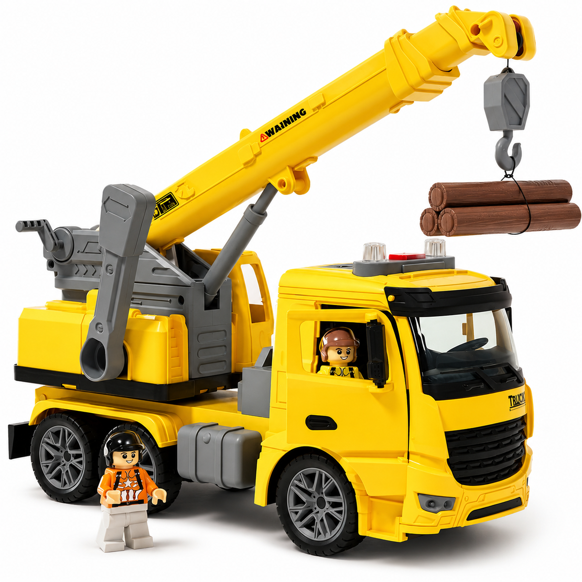 CraneMaster™ – Baustellen-Kranwagen mit Licht, Sound & beweglichem Kranarm für Kinder