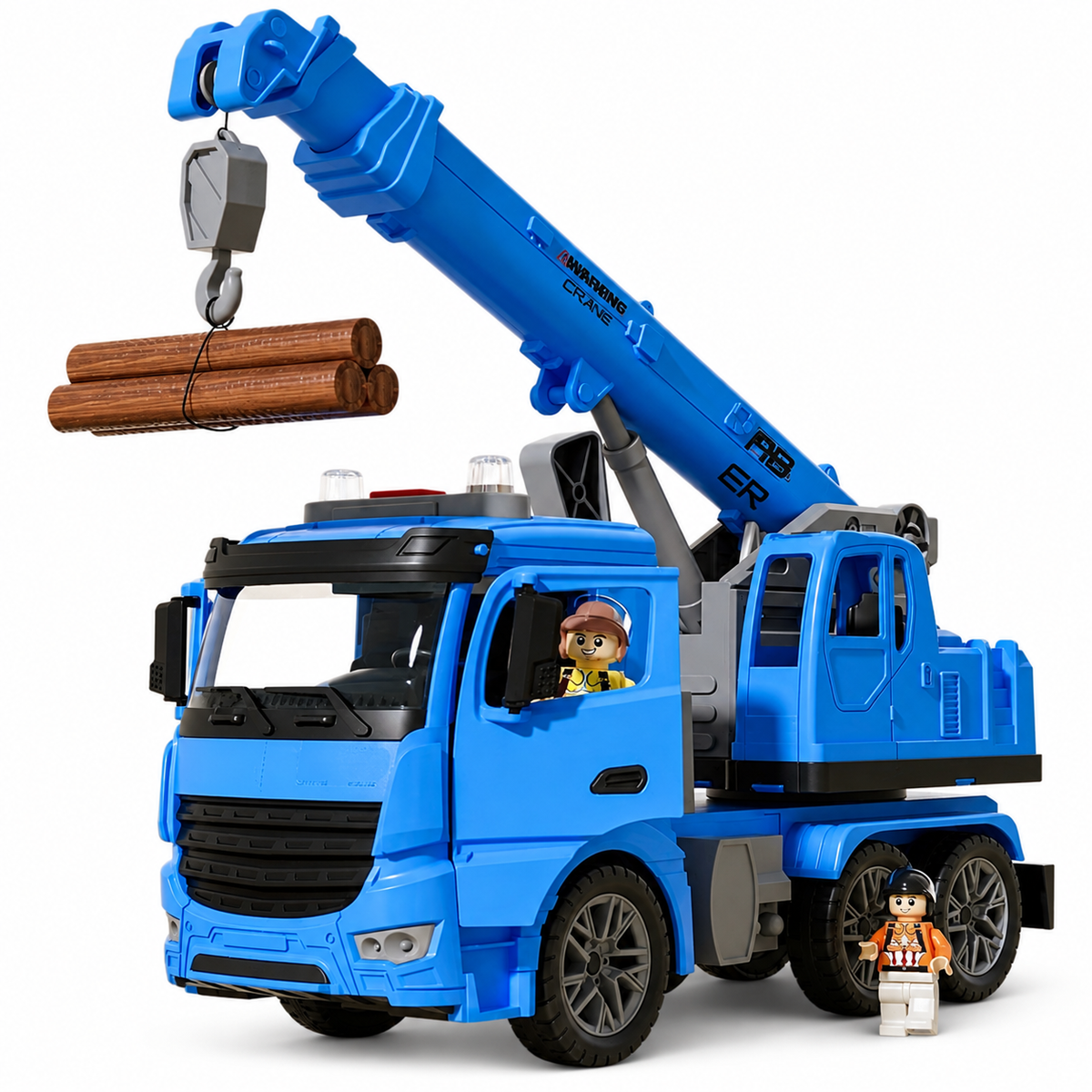 CraneMaster™ – Baustellen-Kranwagen mit Licht, Sound & beweglichem Kranarm für Kinder