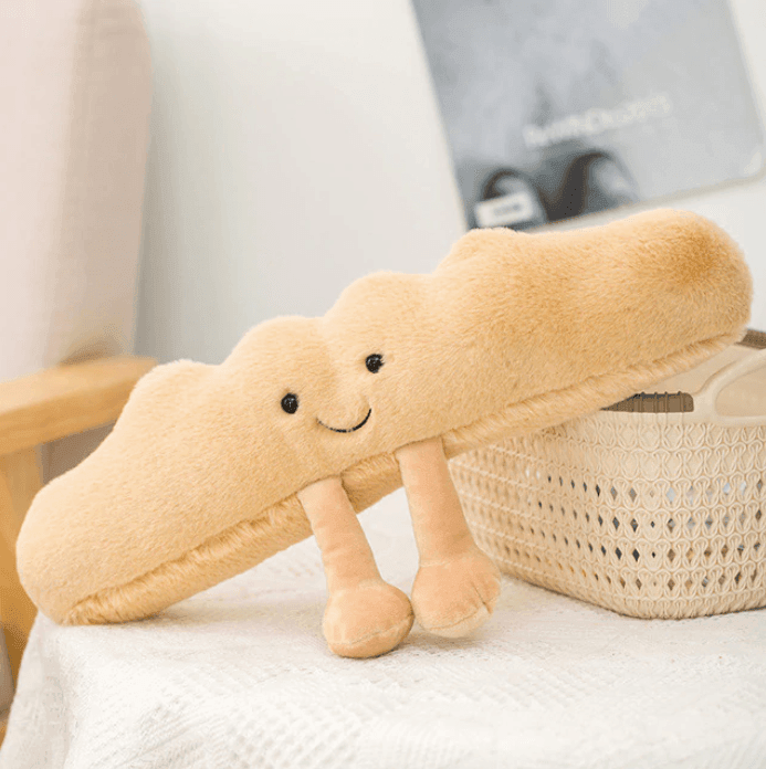 CroissantCuddle™ Brezel Plüsch Spielzeug – Weiches Kuscheltier aus Premium Stoff, Braun & Creme