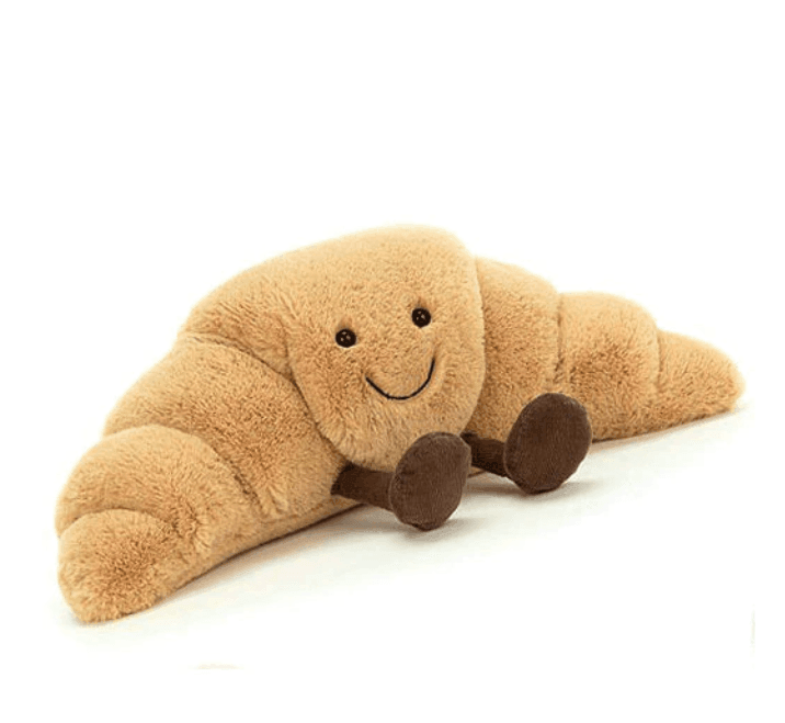 CroissantCuddle™ Brezel Plüsch Spielzeug – Weiches Kuscheltier aus Premium Stoff, Braun & Creme