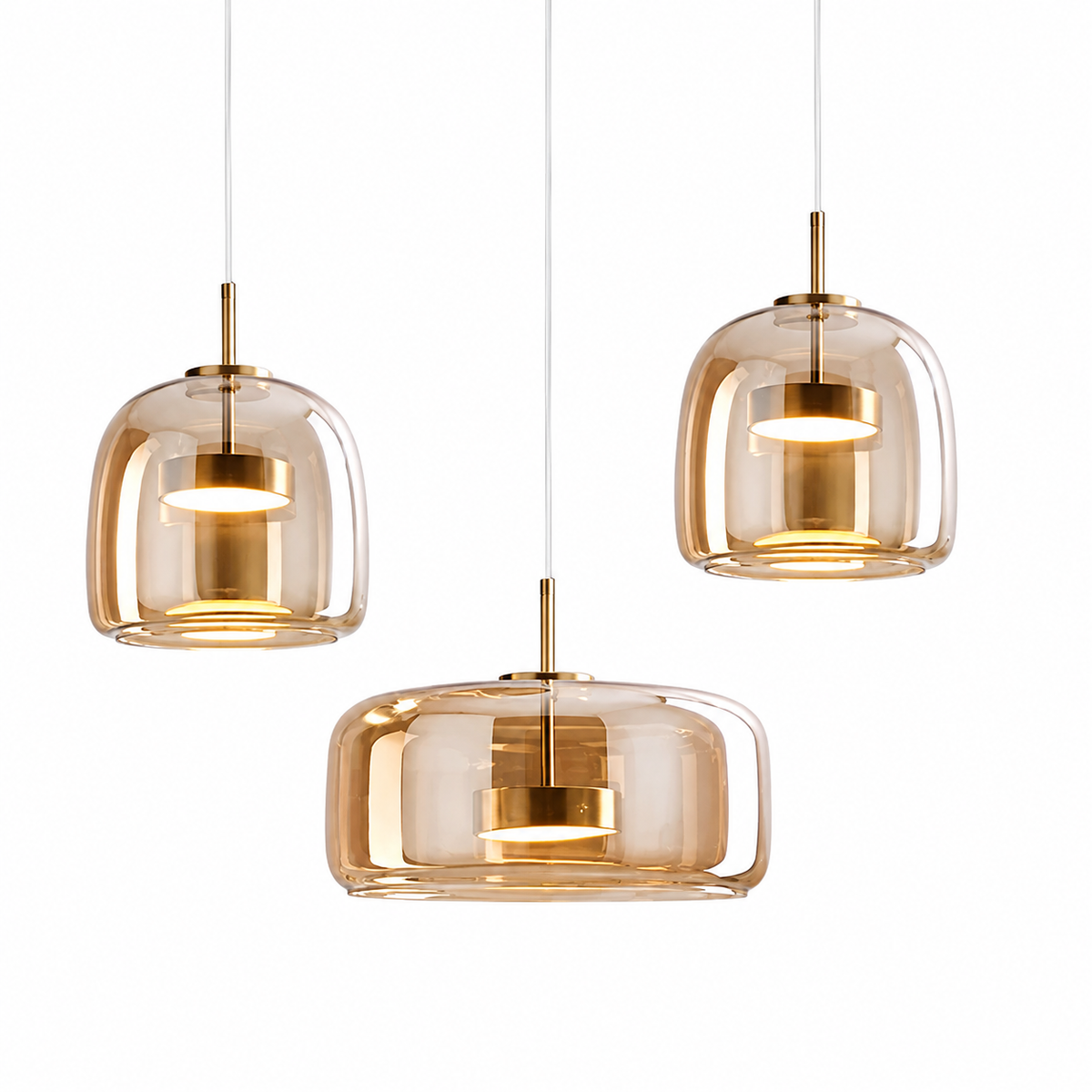CrystalLume™ Glas-Deckenleuchte – Modernes Design, warmes Licht, Ø 15/26/33 cm