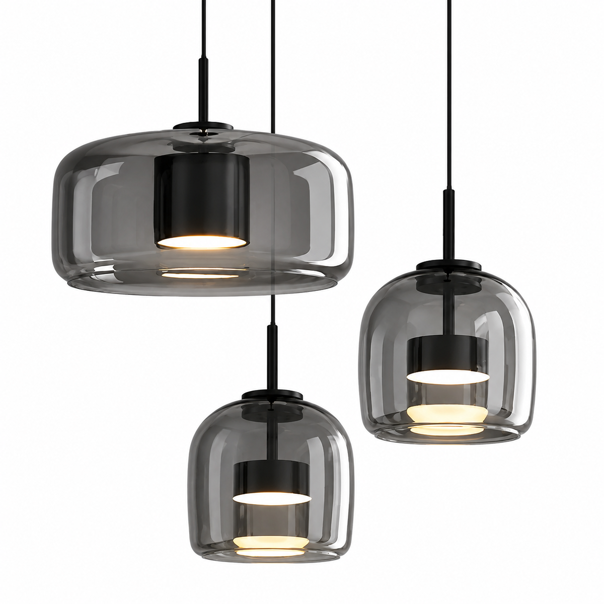 CrystalLume™ Glas-Deckenleuchte – Modernes Design, warmes Licht, Ø 15/26/33 cm