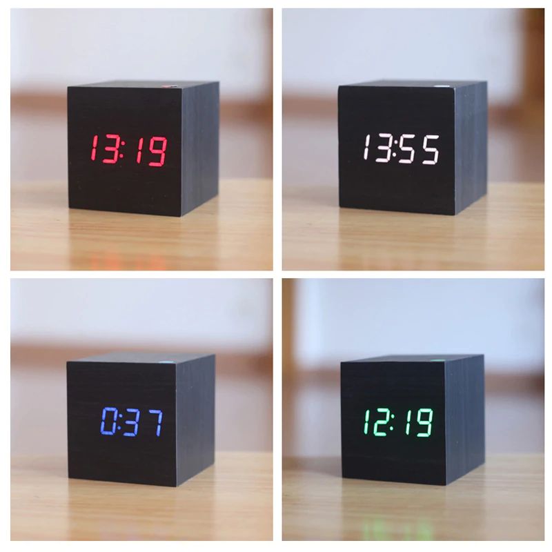 CubeCraft™ – Digitale LED Tischuhr im minimalistischen Würfel-Design