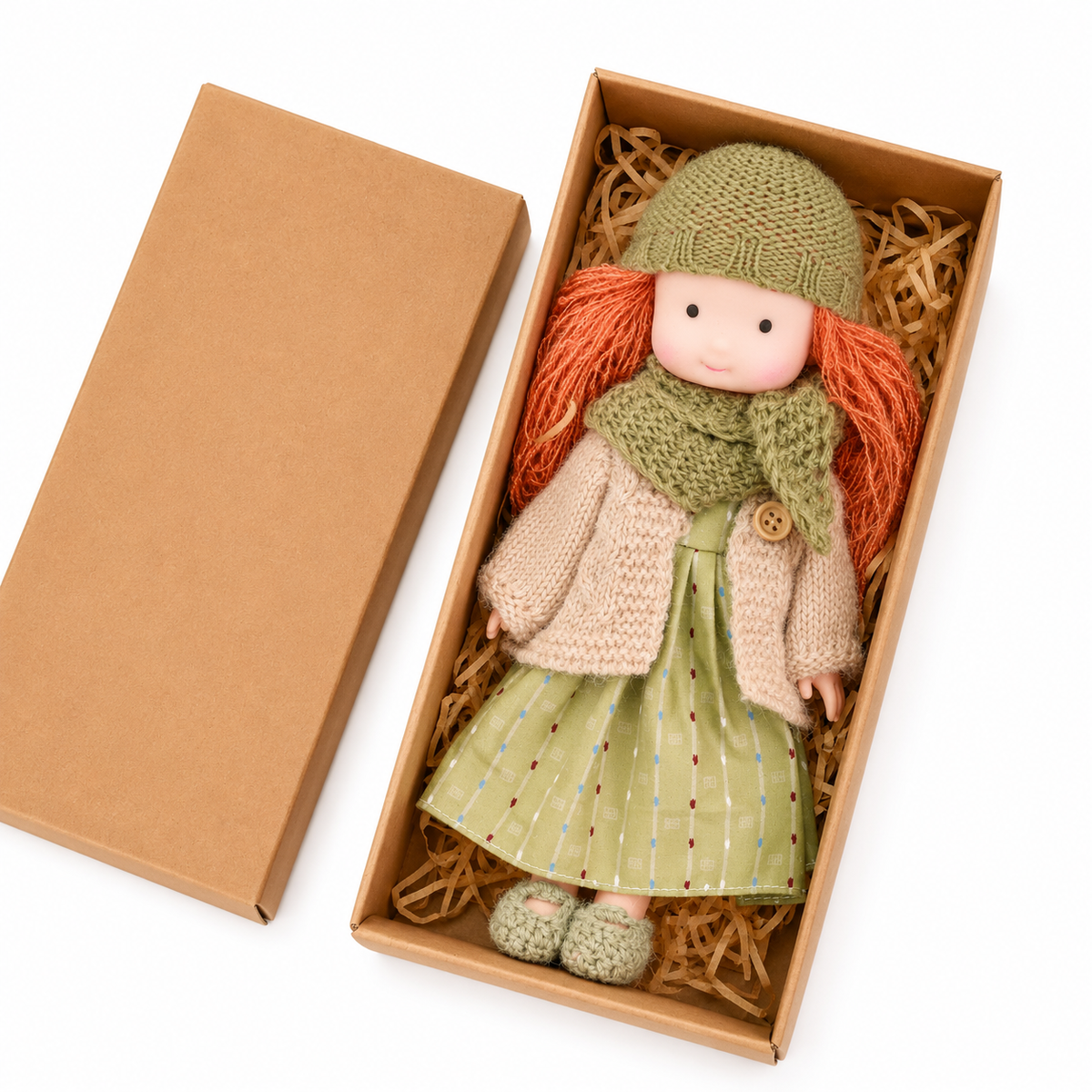 CuddlyCharm™ Plüsch-Anziehpuppe – 30cm Kuschelpuppe mit Zubehör & Geschenkbox
