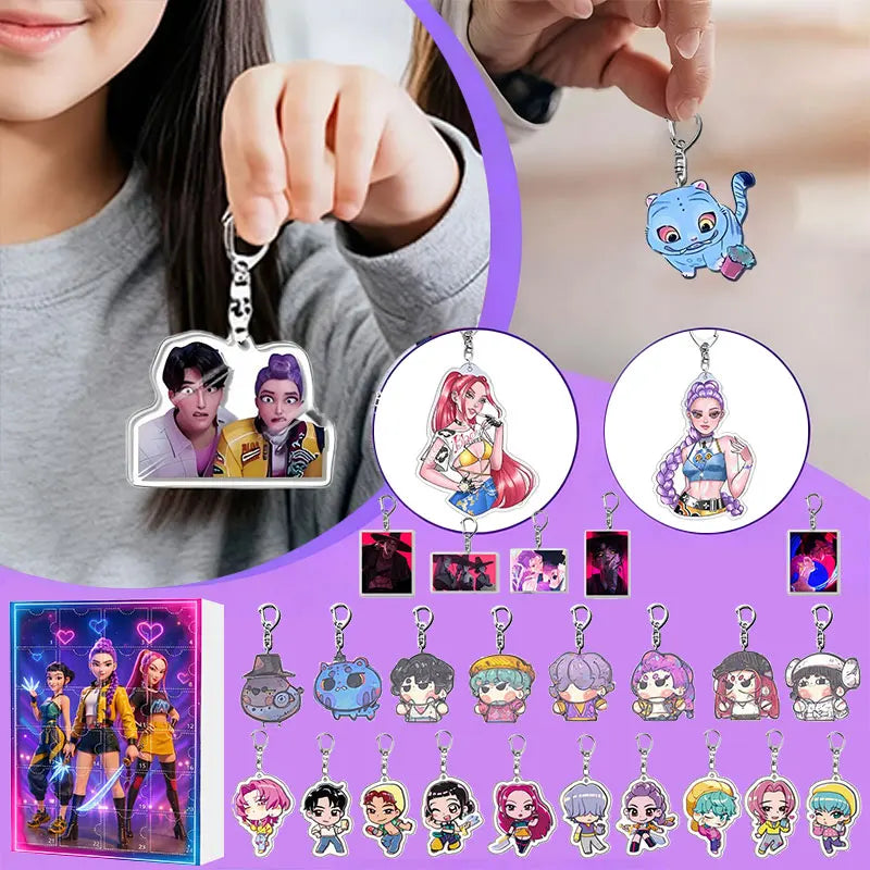 Demonix™ – K-Pop Adventskalender mit 24 Dark-Fantasy Schlüsselanhängern