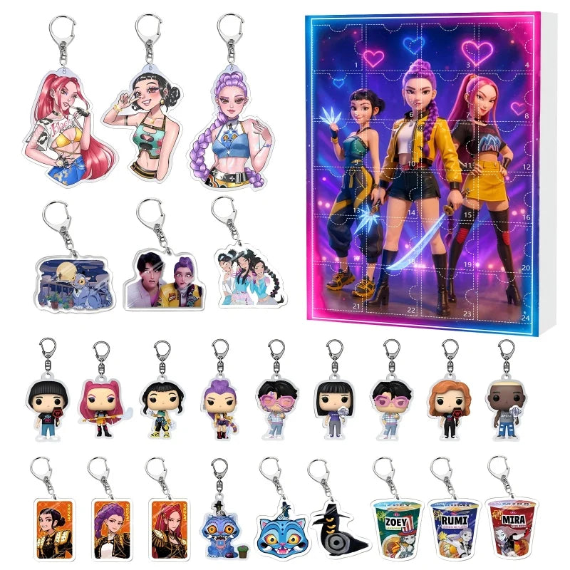 Demonix™ – K-Pop Adventskalender mit 24 Dark-Fantasy Schlüsselanhängern