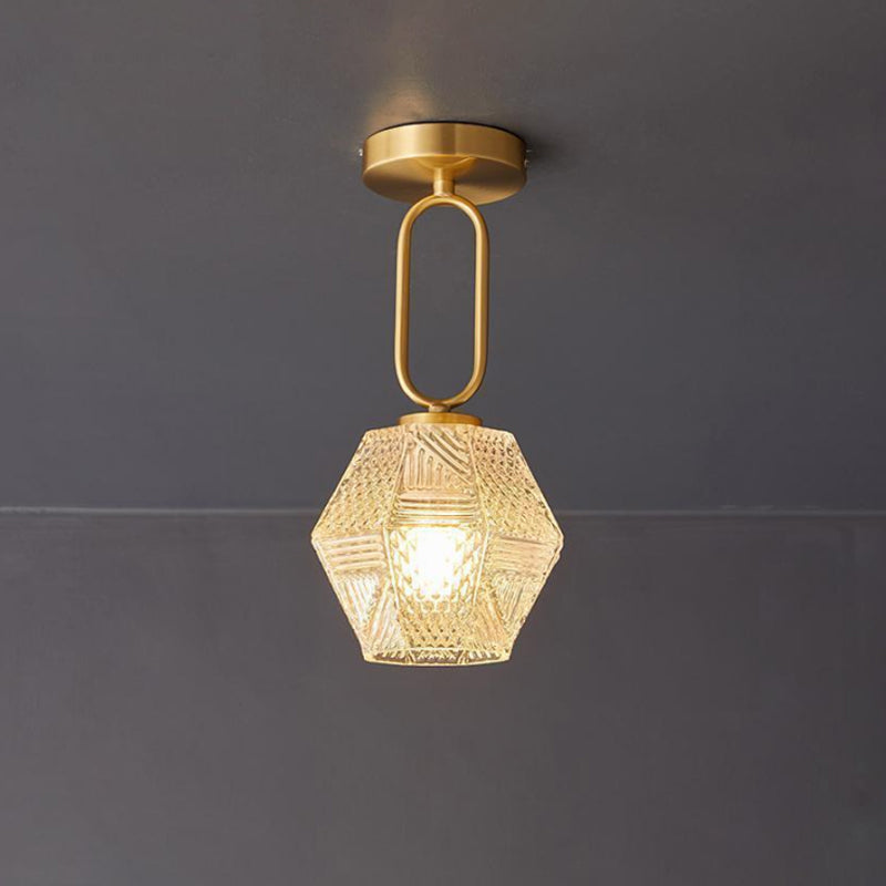 CrystalFlare™ Deckenleuchte – Elegante Art-Deco Designlampe aus Messing & Glas
