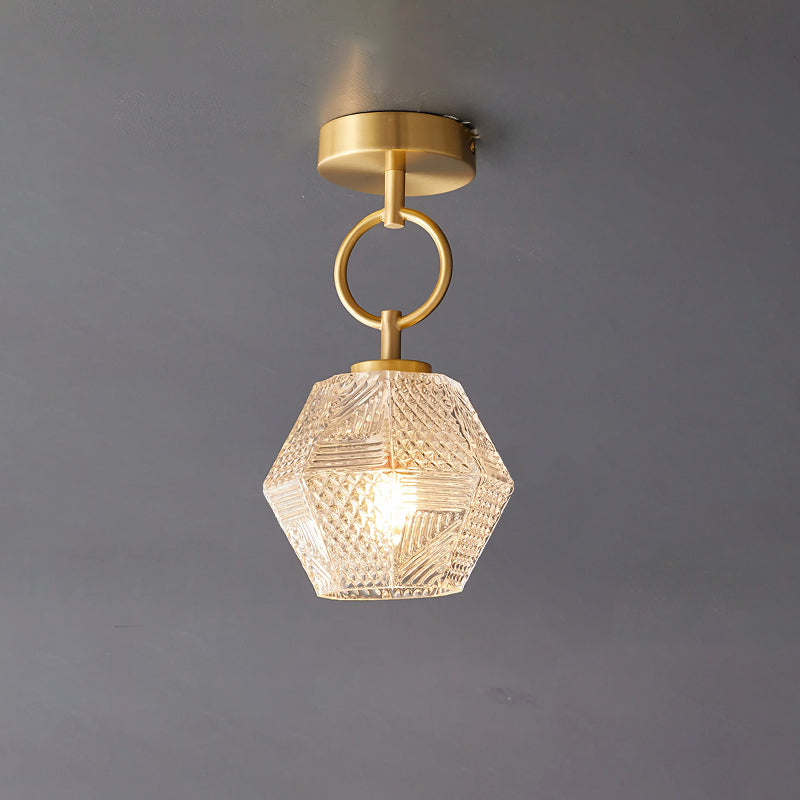 CrystalFlare™ Deckenleuchte – Elegante Art-Deco Designlampe aus Messing & Glas