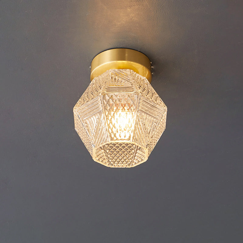 CrystalFlare™ Deckenleuchte – Elegante Art-Deco Designlampe aus Messing & Glas