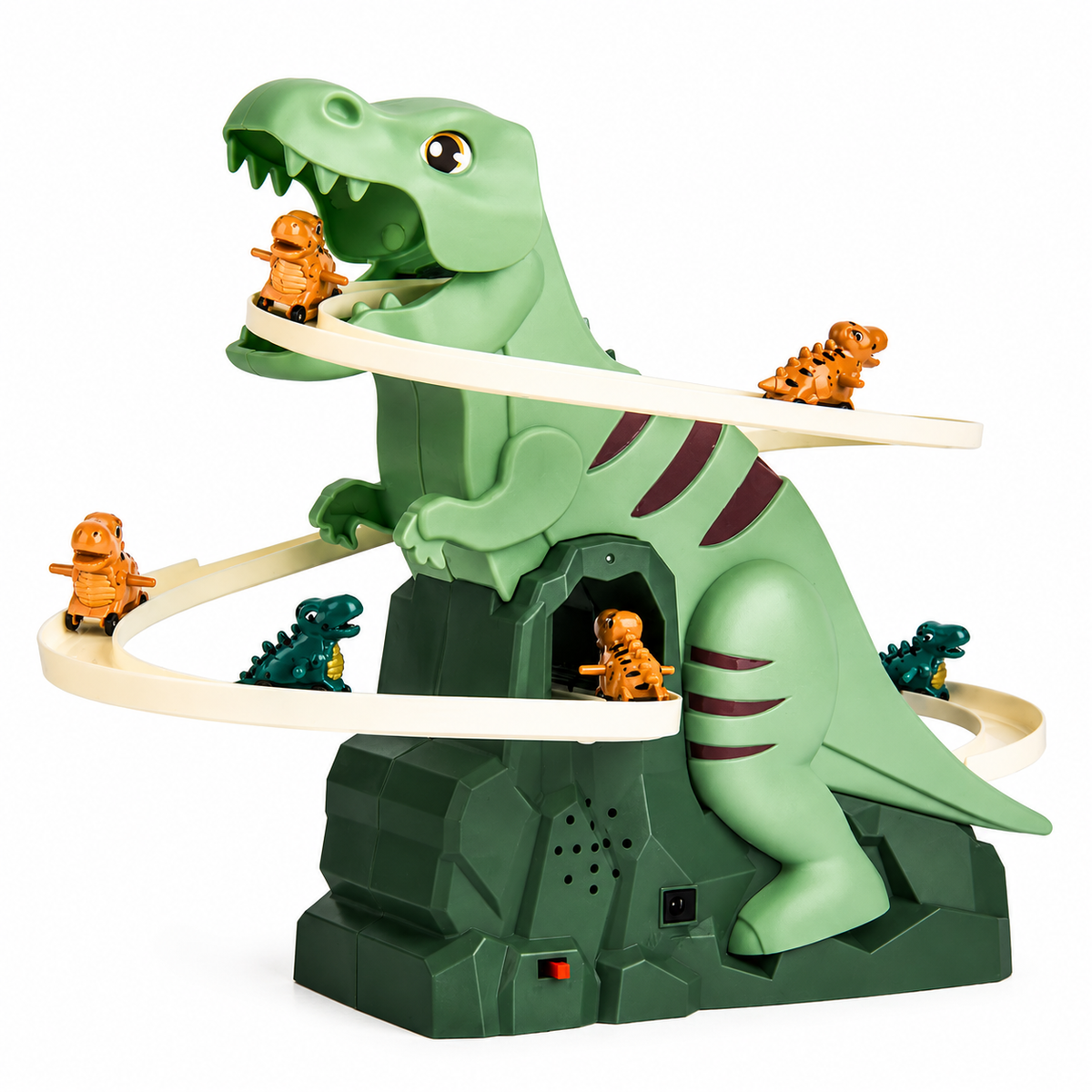 DinoRaceX™ – Interaktive Dinosaurier Rennstrecke mit Kletterautos, LED-Lichtern & Soundeffekten