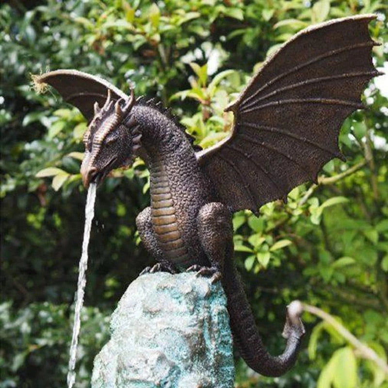Draconis™ – Mystischer Drachen-Gartenbrunnen | Fantasie-Wasserskulptur für Garten & Terrasse - Less Goods