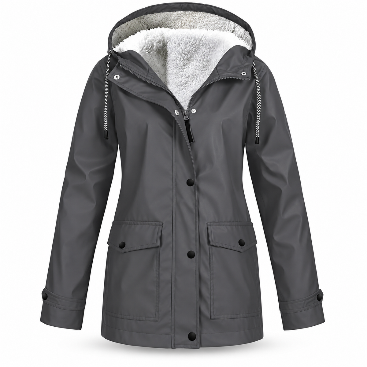 DrizzleGlow™ Wasserdichte Fleecejacke für Damen – Warmes Innenfutter & Regenjacke für Herbst & Winter
