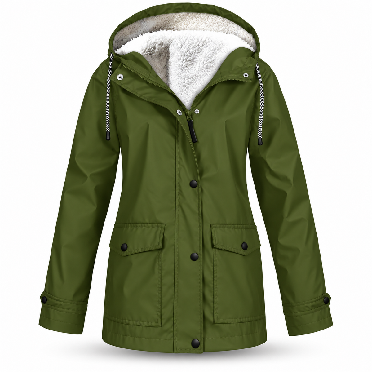 DrizzleGlow™ Wasserdichte Fleecejacke für Damen – Warmes Innenfutter & Regenjacke für Herbst & Winter