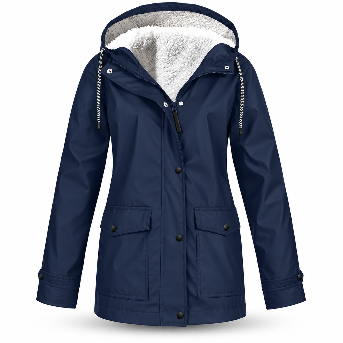 DrizzleGlow™ Wasserdichte Fleecejacke für Damen – Warmes Innenfutter & Regenjacke für Herbst & Winter