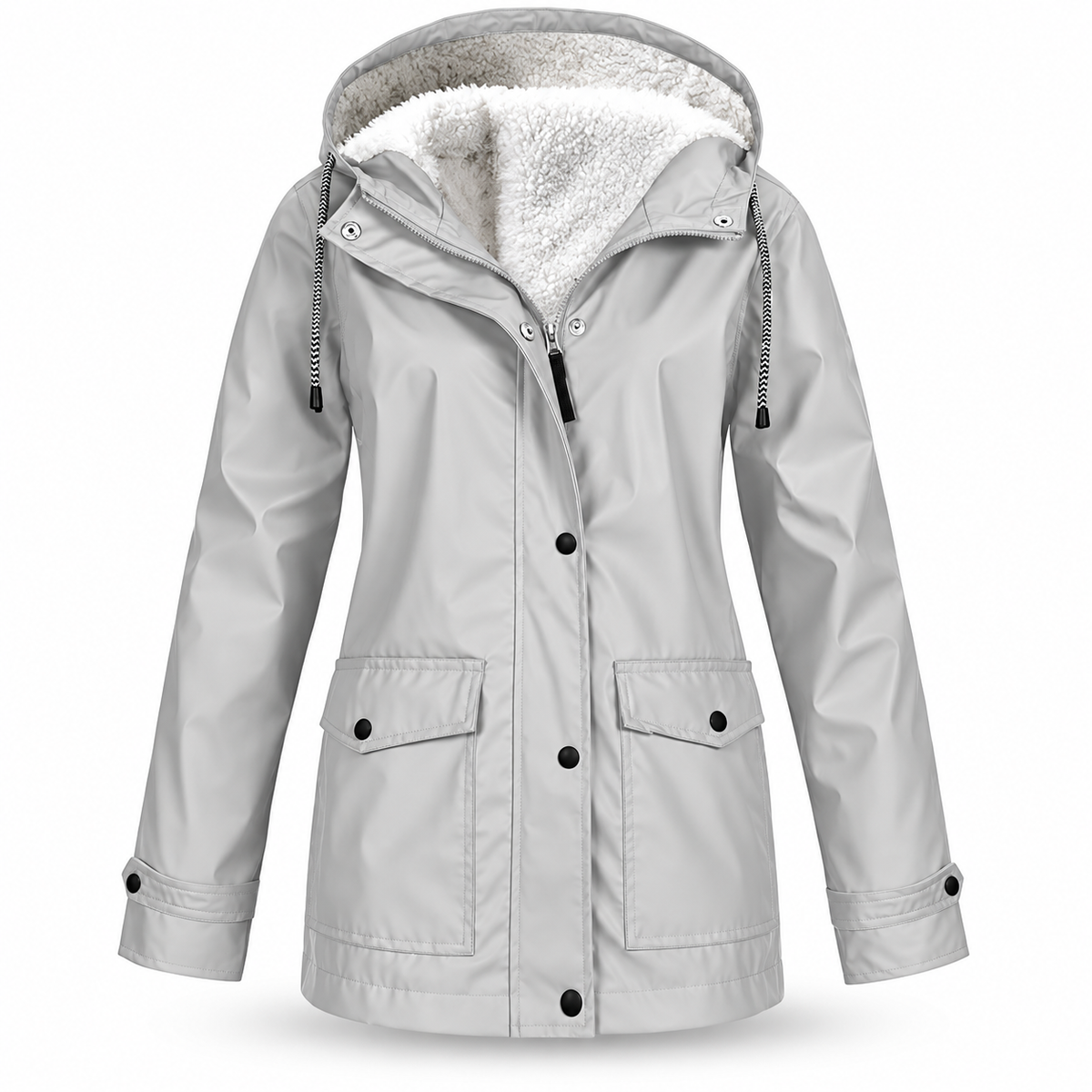 DrizzleGlow™ Wasserdichte Fleecejacke für Damen – Warmes Innenfutter & Regenjacke für Herbst & Winter
