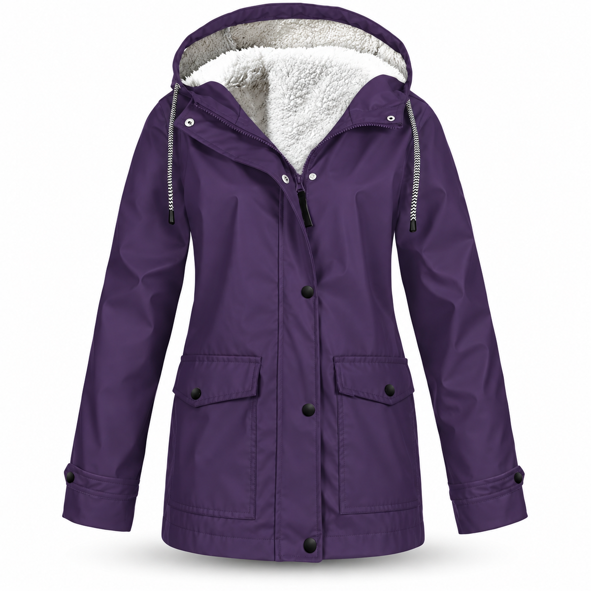 DrizzleGlow™ Wasserdichte Fleecejacke für Damen – Warmes Innenfutter & Regenjacke für Herbst & Winter