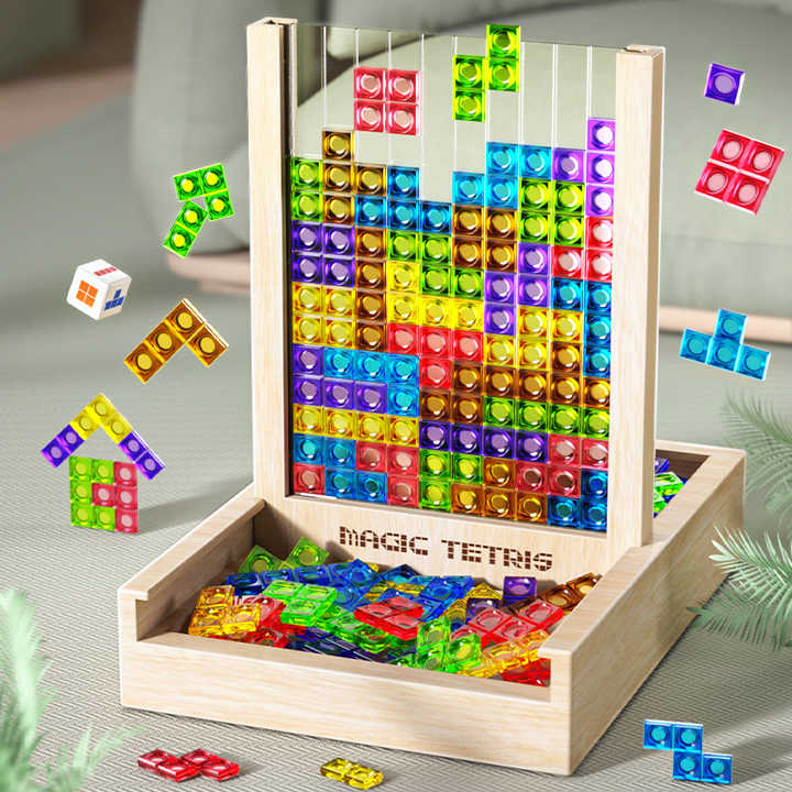 EcoBlockTetris™ – Nachhaltiges Tetris Holzpuzzle | Lernspiel für Kinder & Erwachsene