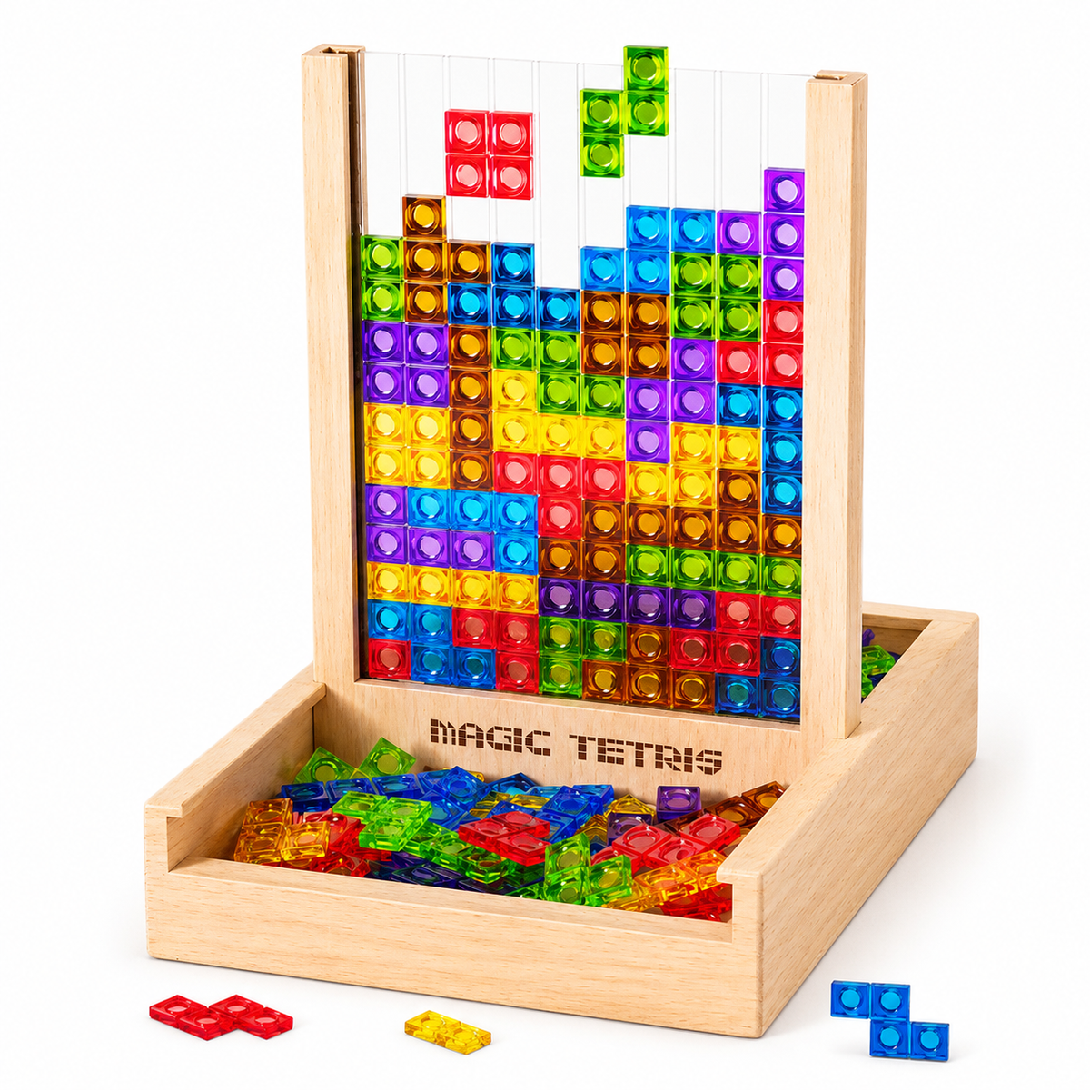 EcoBlockTetris™ – Nachhaltiges Tetris Holzpuzzle | Lernspiel für Kinder & Erwachsene