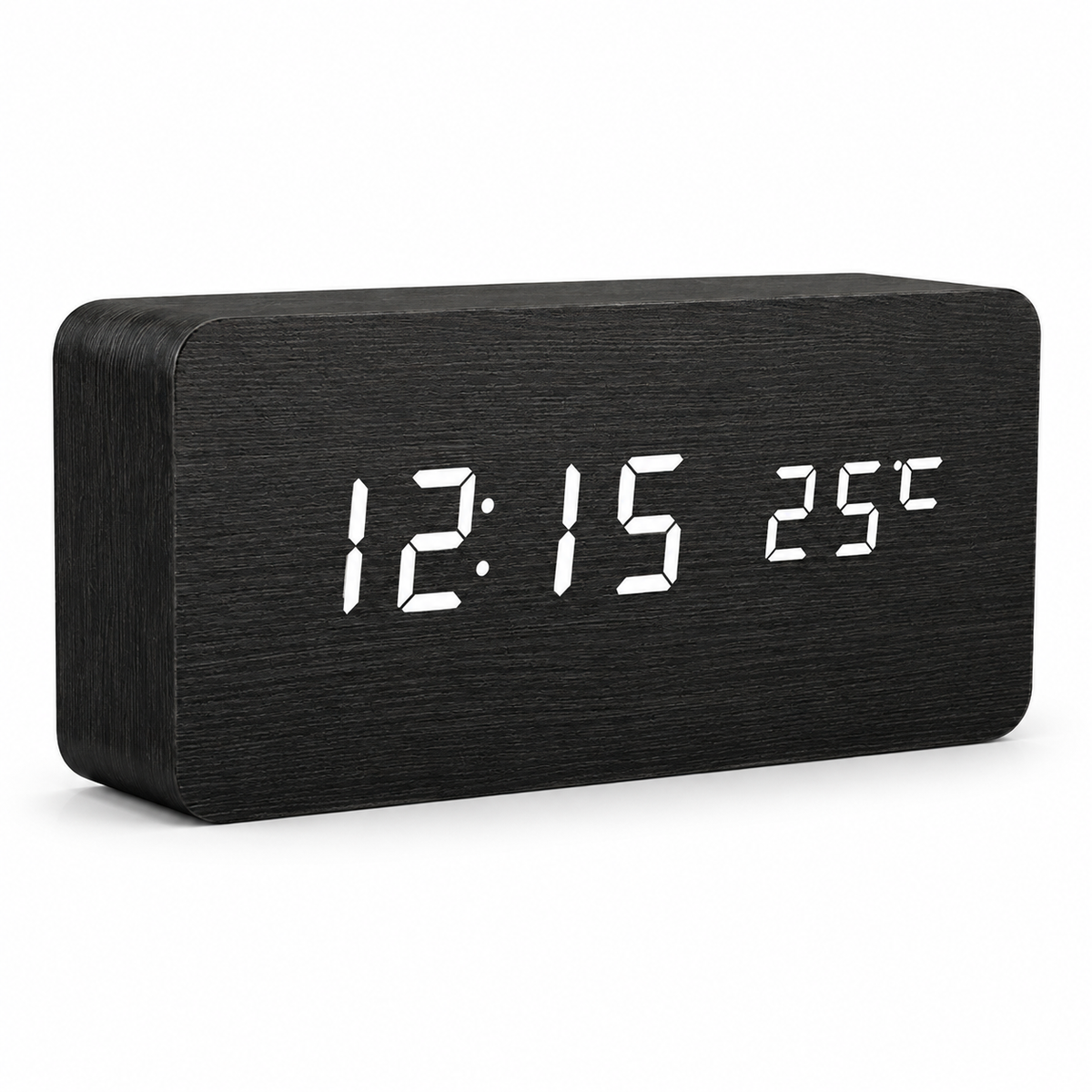 EcoWood™ – Leiser digitaler Holz-Wecker mit LED-Display & Temperaturanzeige - Less Goods