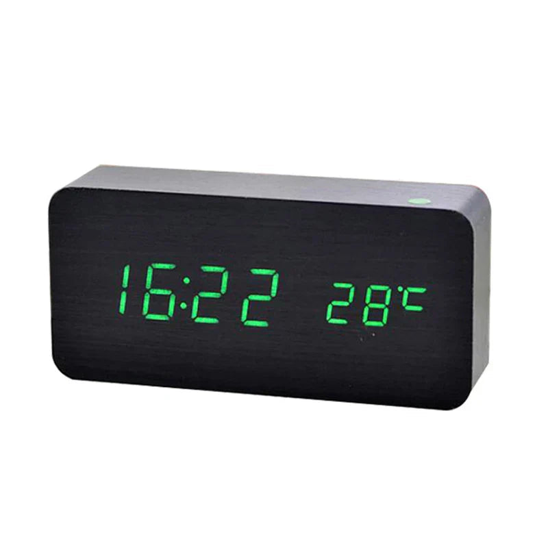 EcoWood™ – Digitale Holz-Weckeruhr mit LED-Display für ruhigen Schlaf