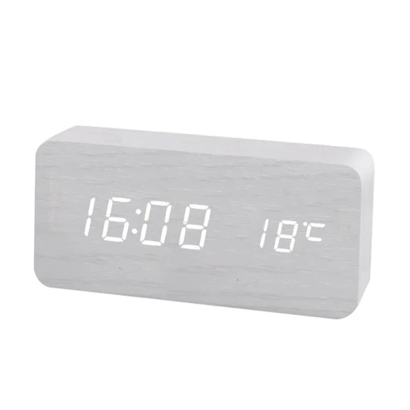 EcoWood™ – Digitale Holz-Weckeruhr mit LED-Display für ruhigen Schlaf