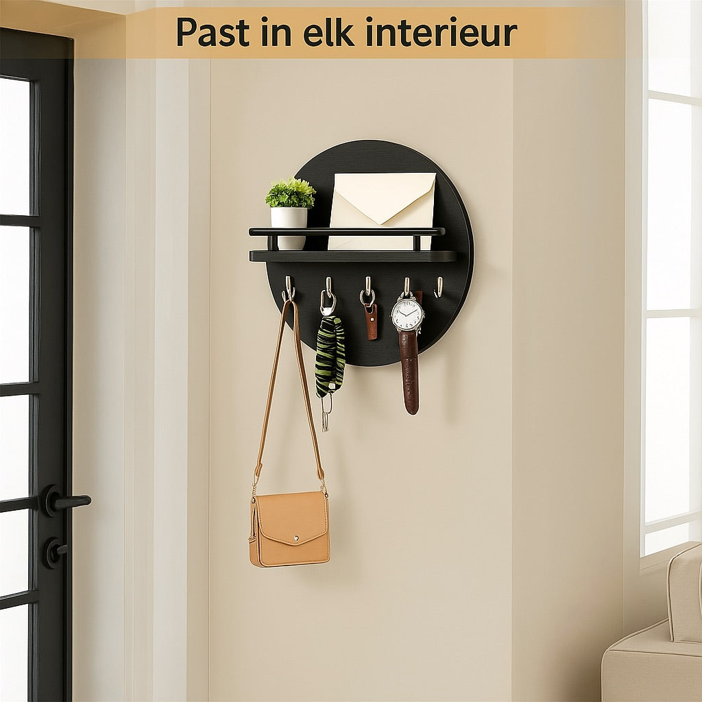 EcoWood™ – Runder Holz-Schlüsselhalter für die Wand | Nachhaltiger Wandorganizer