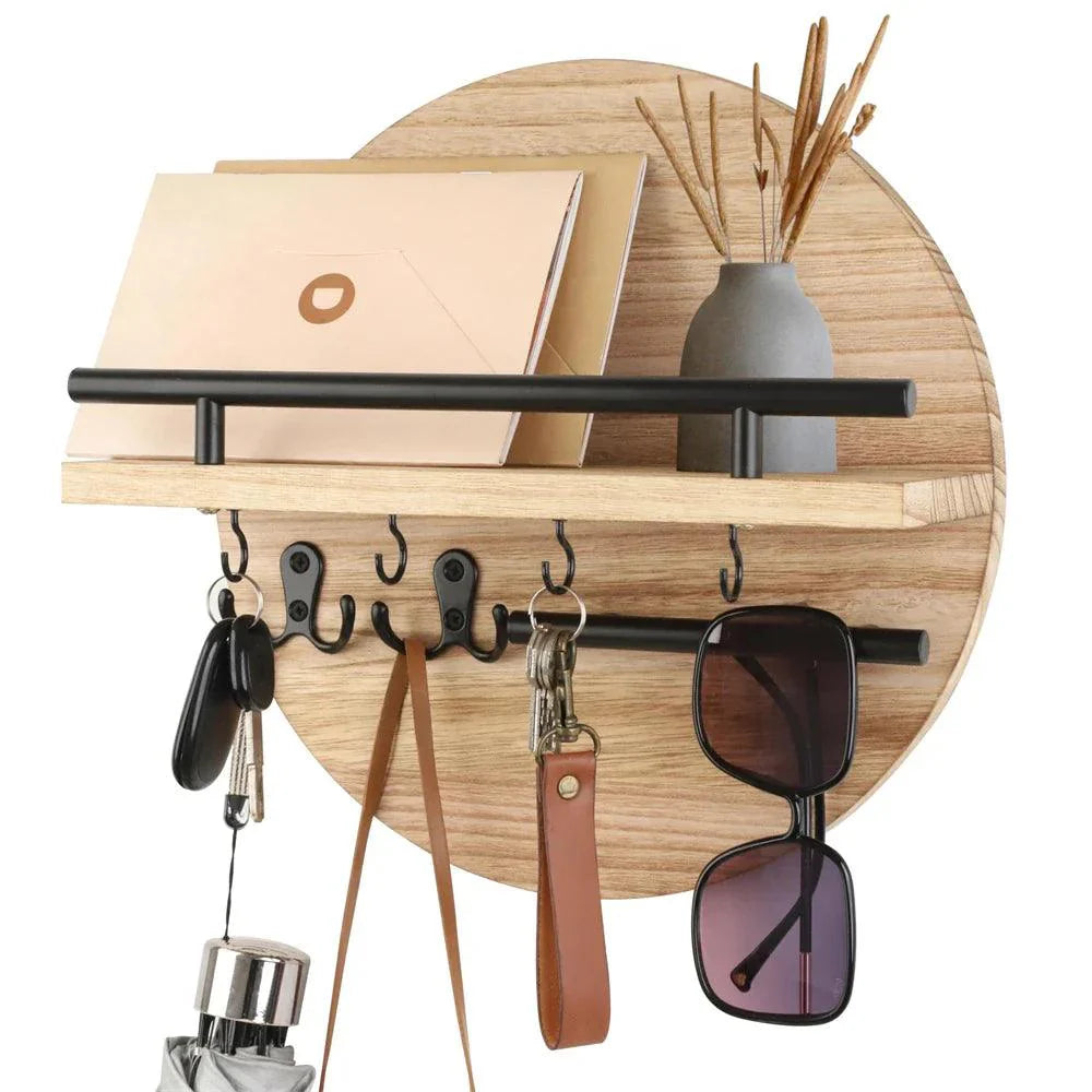 EcoWood™ – Runder Holz-Schlüsselhalter für die Wand | Nachhaltiger Wandorganizer