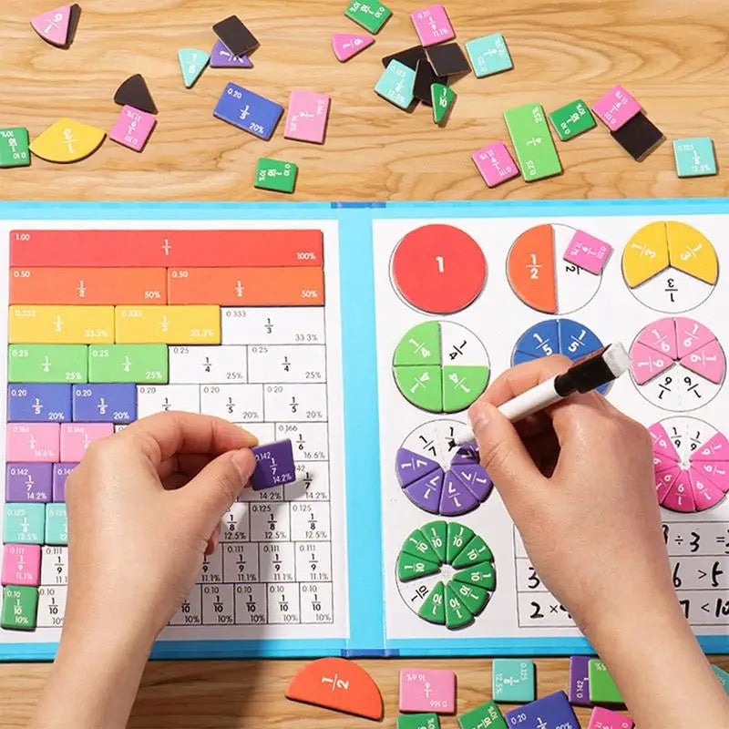 EduMagnet™ Magnetisches Bruchrechen-Lernboard – Farbenfrohes Mathematikspiel für Kinder