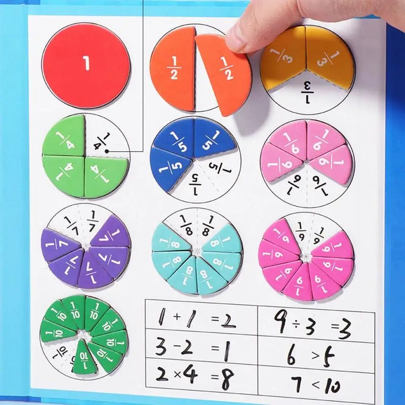 EduMagnet™ Magnetisches Bruchrechen-Lernboard – Farbenfrohes Mathematikspiel für Kinder