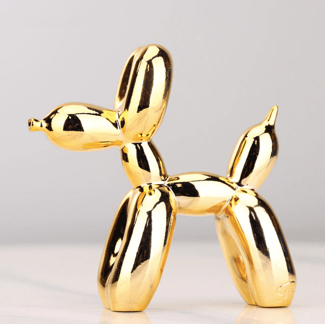 ElectraArt™ – Moderne Ballonhund Skulptur in elektroplattierter Hochglanz-Optik