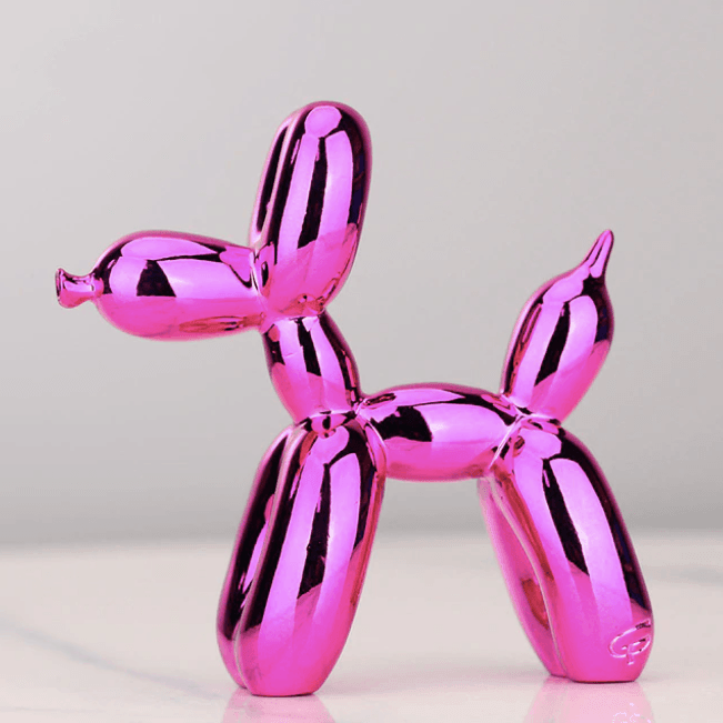 ElectraArt™ – Moderne Ballonhund Skulptur in elektroplattierter Hochglanz-Optik