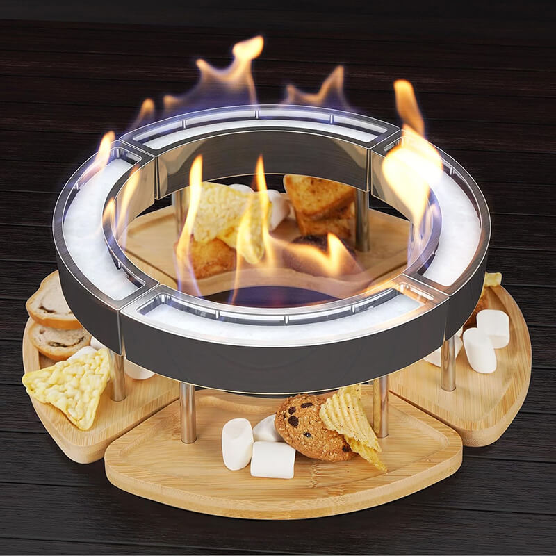 EmberSphere™ – Rauchfreier Bio-Ethanol Tischkamin mit modularer Form & Snackablage