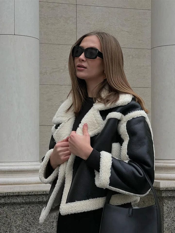 Ysabel™ Damen Winterjacke – Warme Kurzjacke mit Kontrastdetails & Modernem Oversized-Look