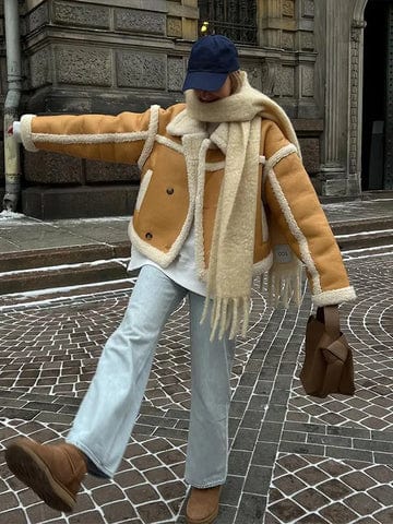 Ysabel™ Damen Winterjacke – Warme Kurzjacke mit Kontrastdetails & Modernem Oversized-Look