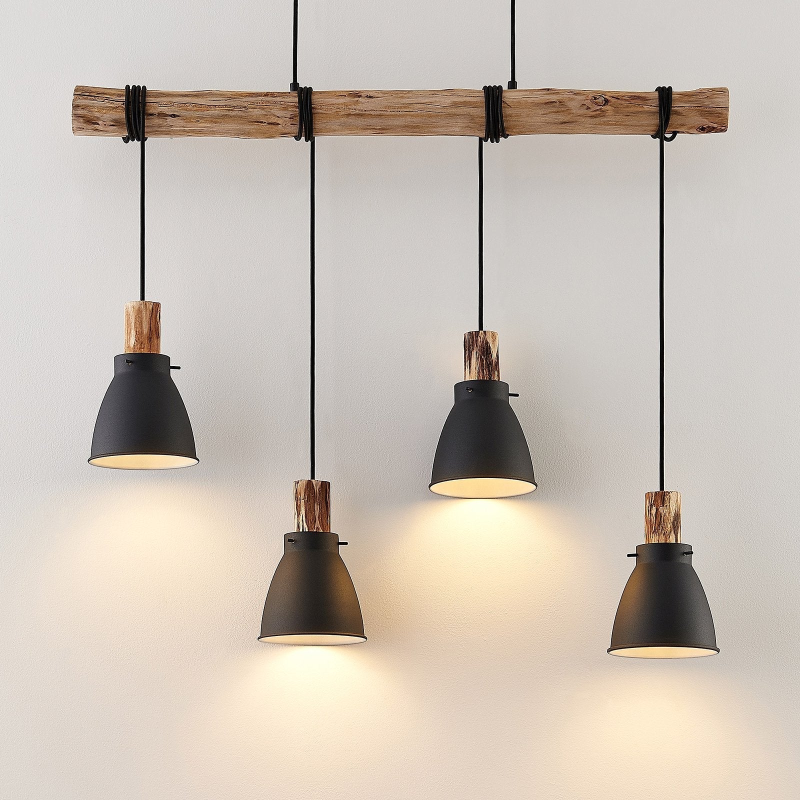 EucalyptusGlow™ – Rustikale Pendelleuchte aus Holz & Metall für Esszimmer & Küche