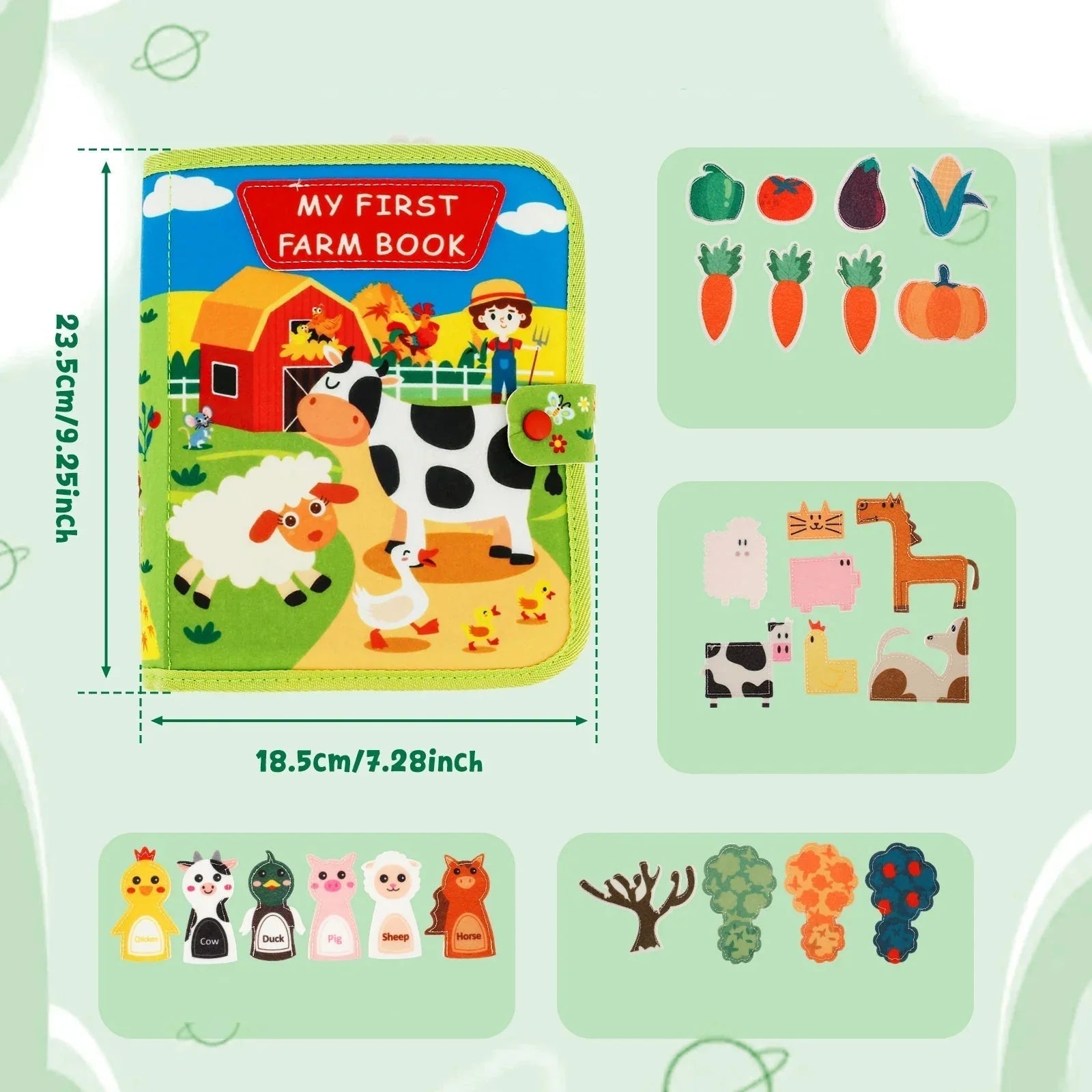 FarmVista™ Interaktives Kinderbuch – Lernbuch über Bauernhoftiere, Sprachförderung ab 1 Jahr
