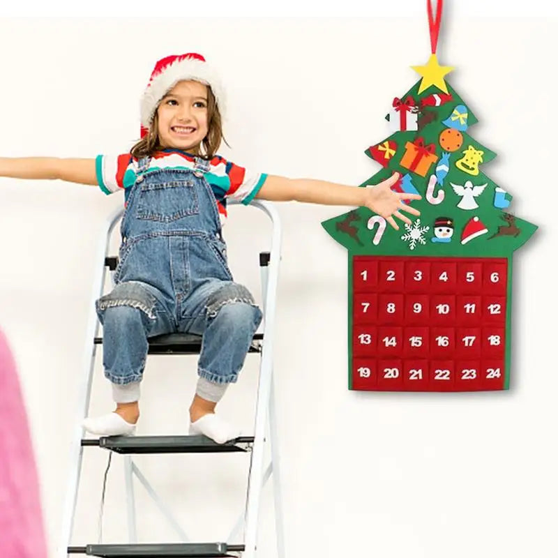 FeltTree™ – Filz Adventskalender in Tannenform mit 24 Taschen | Weihnachts-Countdown