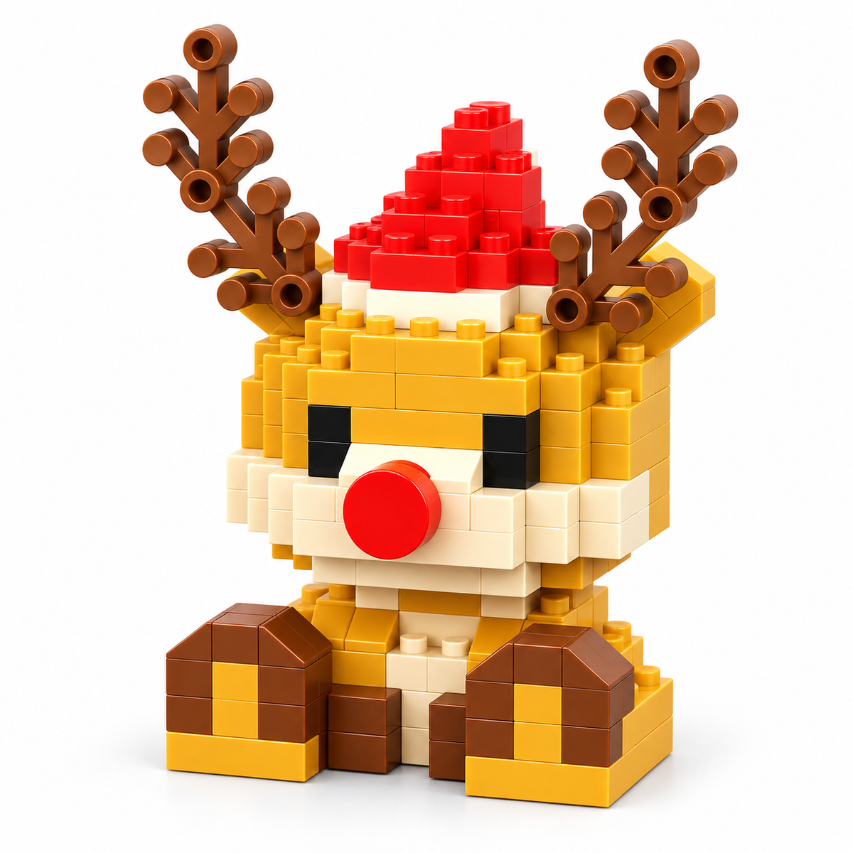 FestiveBlocks™ Mini Baustein Set – Weihnachtliches Konstruktionsspielzeug mit Santa, Baum & Schlitten | ABS Mini-Bausteine ab 6 Jahren