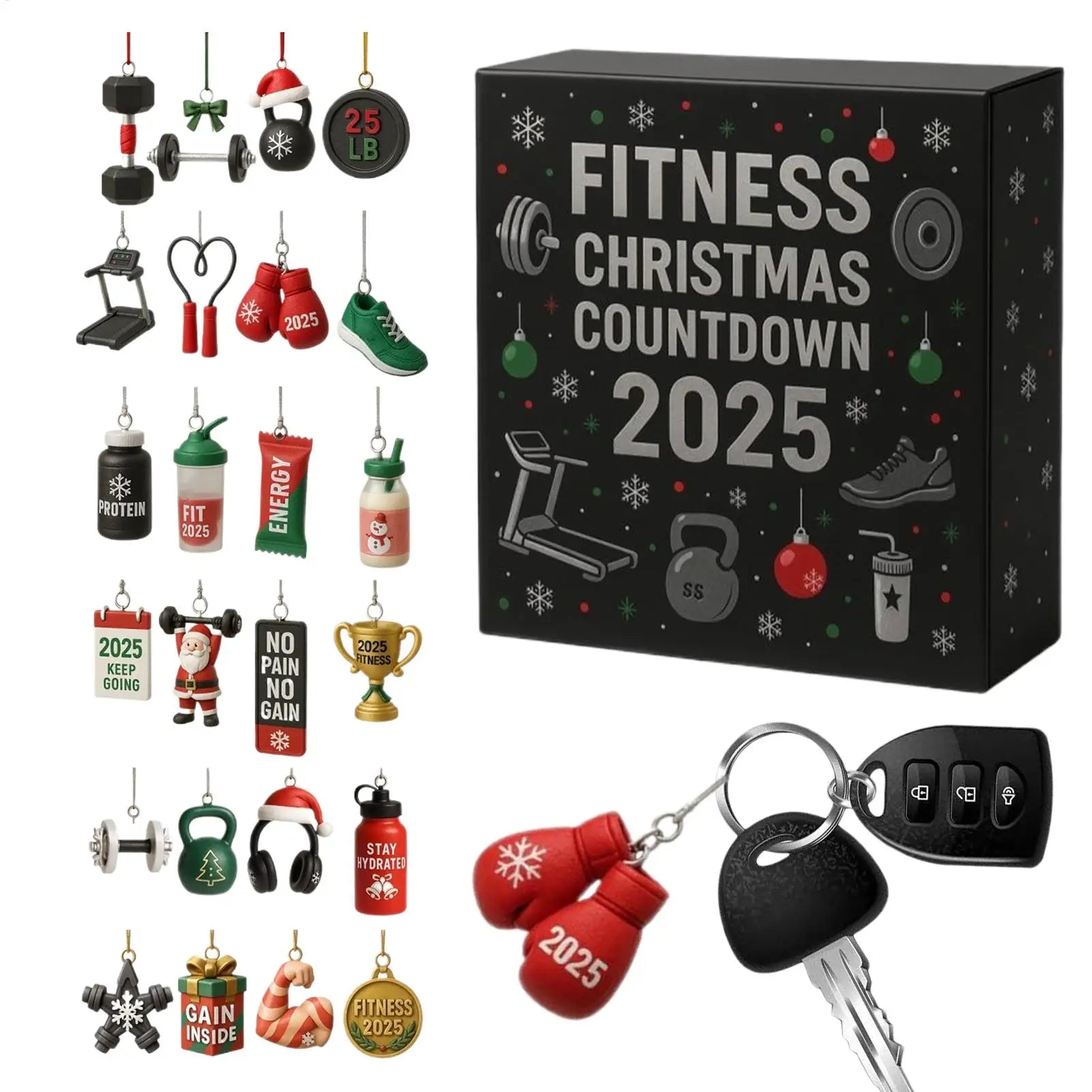 FitSpirit™ – Fitness Adventskalender aus Acryl | Weihnachtlicher 24-Tage Countdown