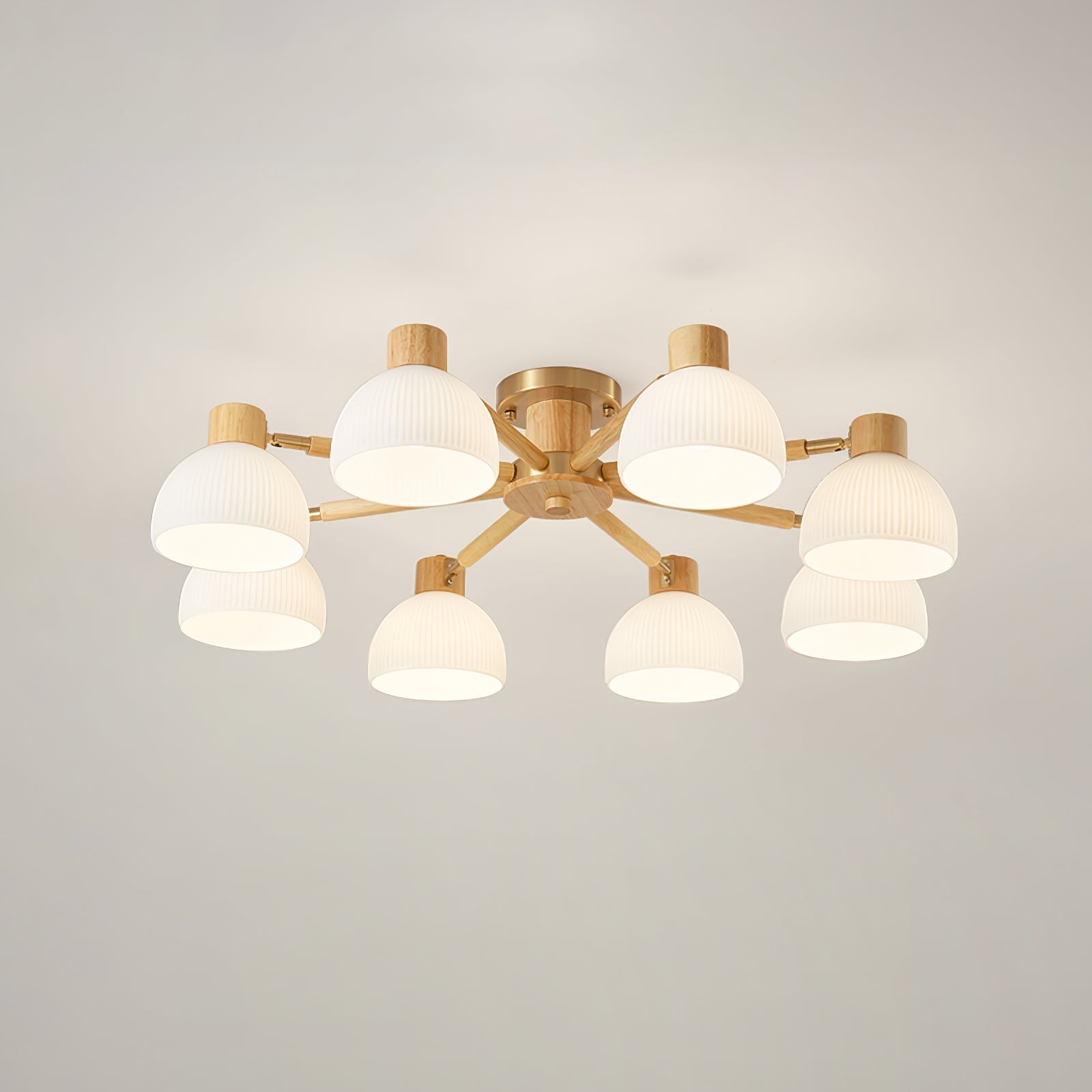 IgniteFlare™ Deckenleuchte – Industrieller Holz-Glas Kronleuchter mit warmem Licht