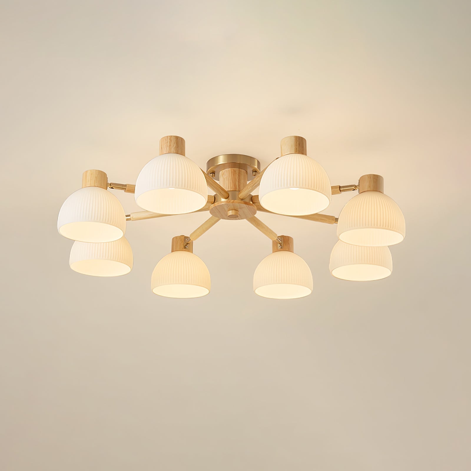 IgniteFlare™ Deckenleuchte – Industrieller Holz-Glas Kronleuchter mit warmem Licht