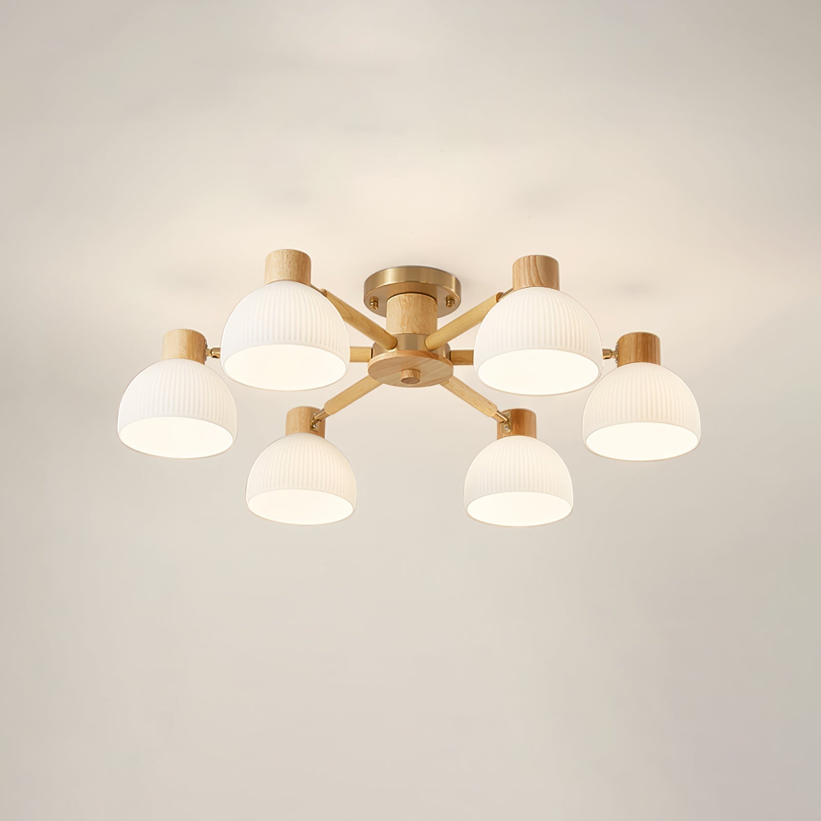 IgniteFlare™ Deckenleuchte – Industrieller Holz-Glas Kronleuchter mit warmem Licht