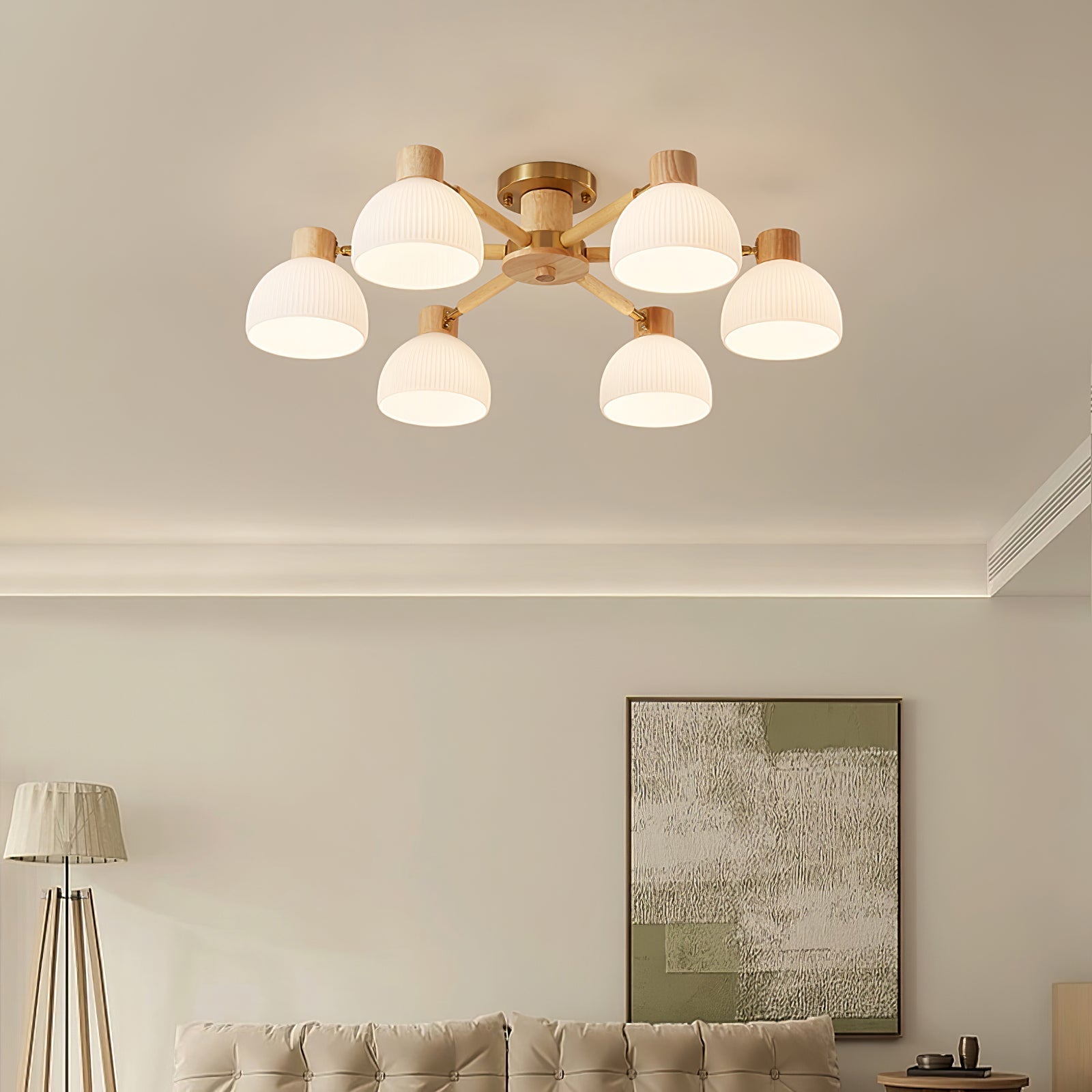 IgniteFlare™ Deckenleuchte – Industrieller Holz-Glas Kronleuchter mit warmem Licht